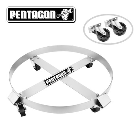 Fleming Supply 5042 Heavy Duty, 55-Gallon Drum Dolly, Single, Silver 657326AGO
